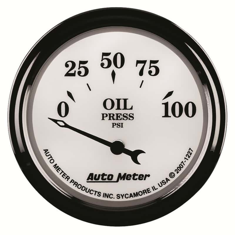 AutoMeter — AutoMeter Gauge Oil Press 2-1/16in. 100PSI Elec Old Tyme White II
2-1/16" OIL PRESS, 0 - view 10