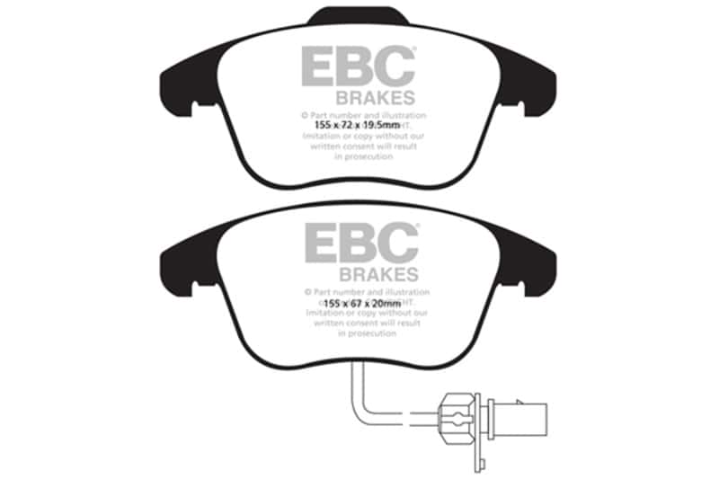 EBC — EBC 10+ Audi A5 2.0 Turbo Ultimax2 Front Brake Pads
Disc Brake Pad - view 1