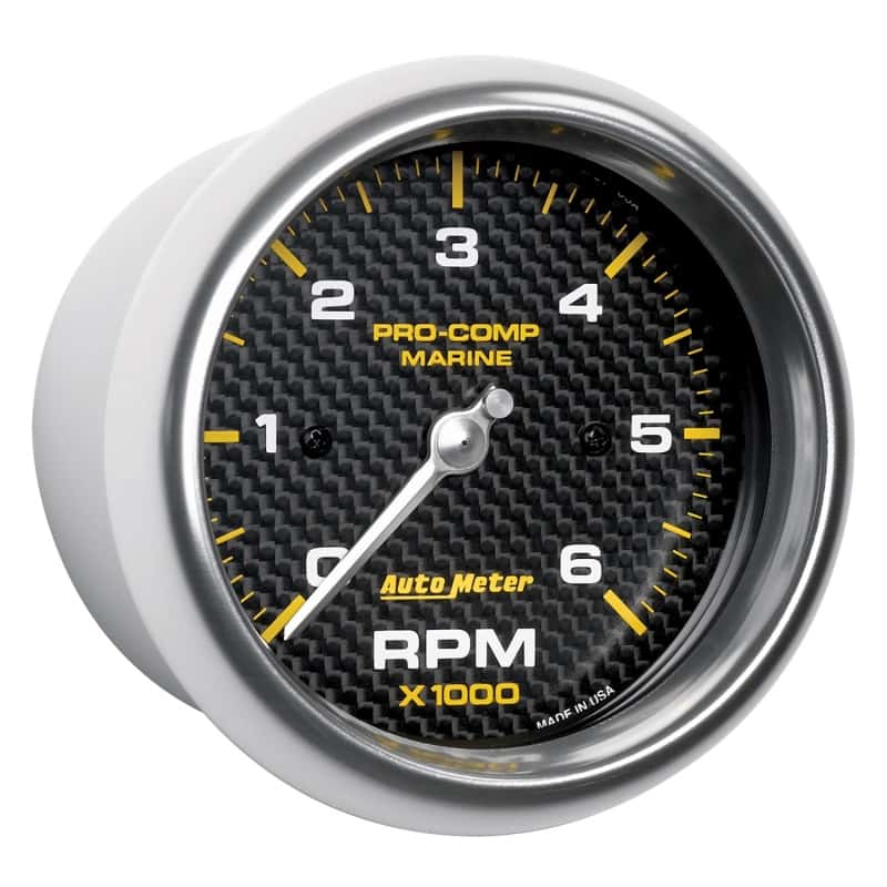 AutoMeter — Autometer Marine Carbon Fiber Ultra-Lite Gauge 3-3/8in Tachometer 6K RPM
3.4" TACH 6KRPM MCF - view 6