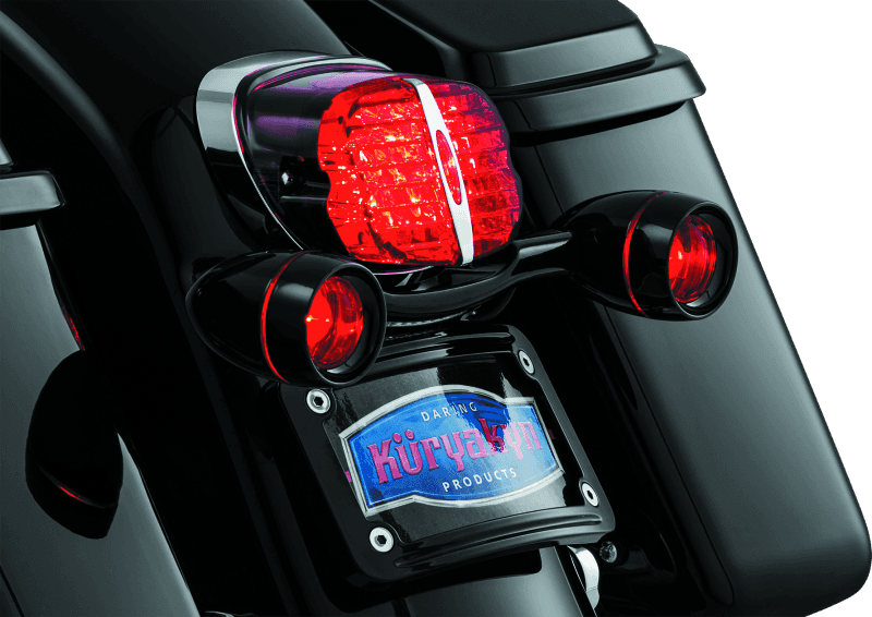 Kuryakyn — Kuryakyn Deep Dish Bezels Red Lens Gloss Black - view 2