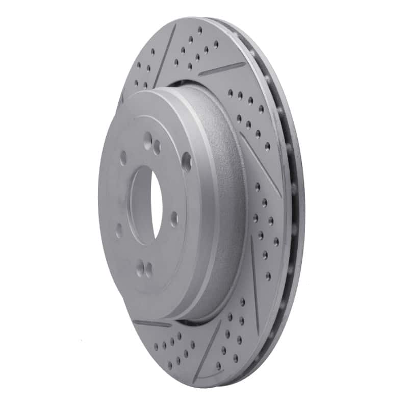 R1 Concepts — R1 10-16 Hyundai Genesis Coupe Rear Left Drilled & Slotted Geo-Carbon Rotor - view 2