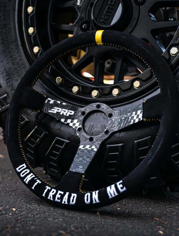 PRP Seats — PRP Deep Dish Suede Steering Wheel - Dont Tread on Me - view 2