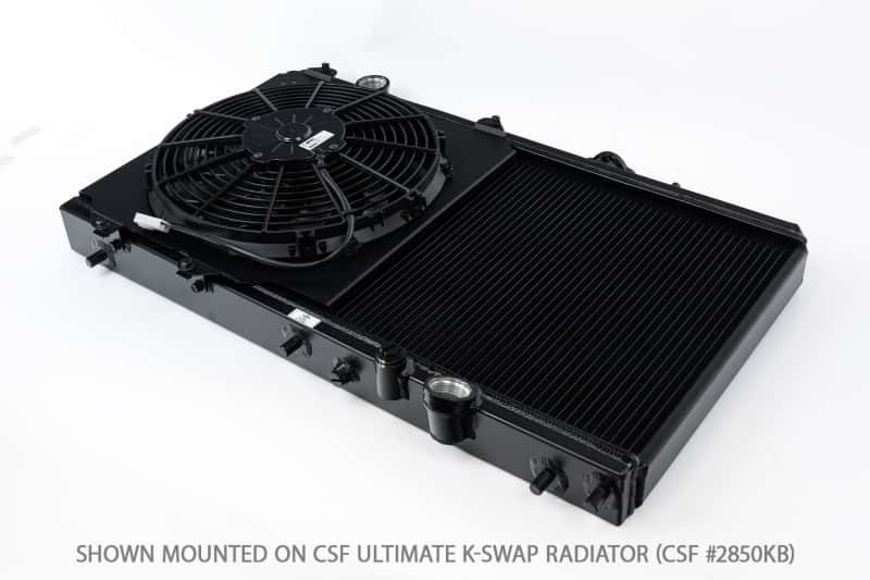 CSF — CSF 92-00 Honda Civic All-Aluminum Fan Shroud w/12in SPAL Fan - Black Finish
CSF Fan & Shroud - view 2