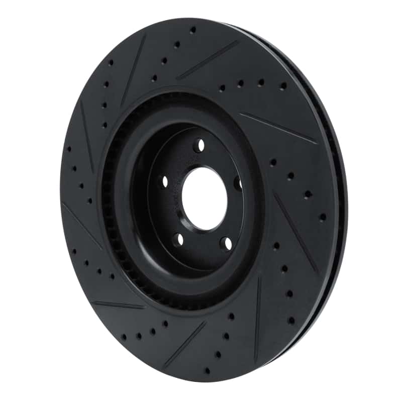 R1 Concepts — R1 16-18 Ford Focus Front Right Drilled & Slotted Black Brake Rotor
R1 Brake Rotor Drill - view 4