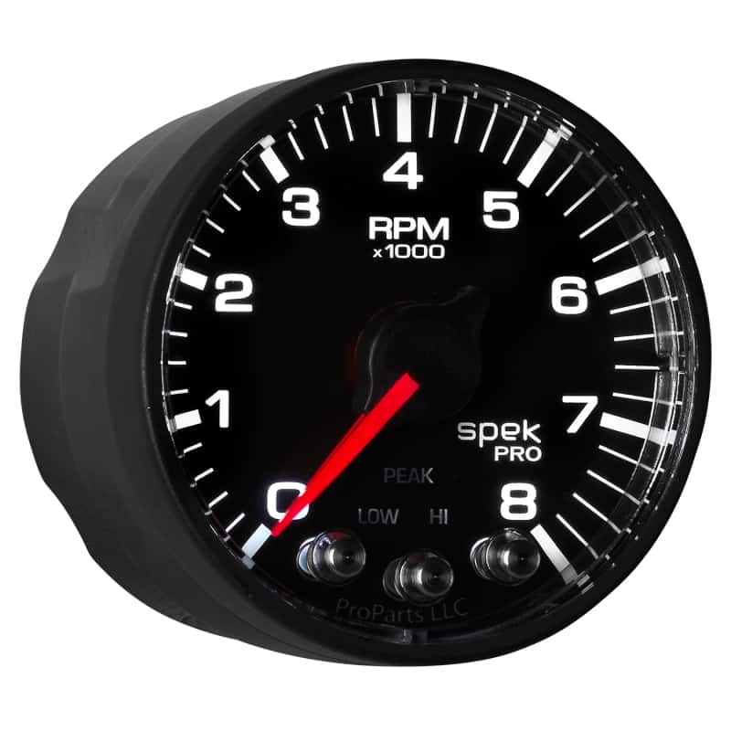 AutoMeter — Autometer Spek-Pro Black 2 1/16 inch 8K RPM Tach w/ Shift Light and Peak Memory
GA 2" 8KRPM BFB SPEK - view 15