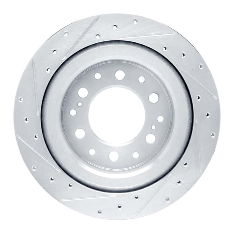 R1 Concepts — R1 2022-2025 Lexus GX550 Rear Right Drilled & Slotted Silver Brake Rotor - view 5