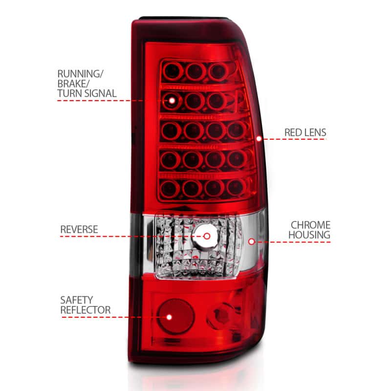 ANZO — ANZO 2003-2006 Chevrolet Silverado 1500 LED Taillights Red/Clear
TailLightSet - view 7