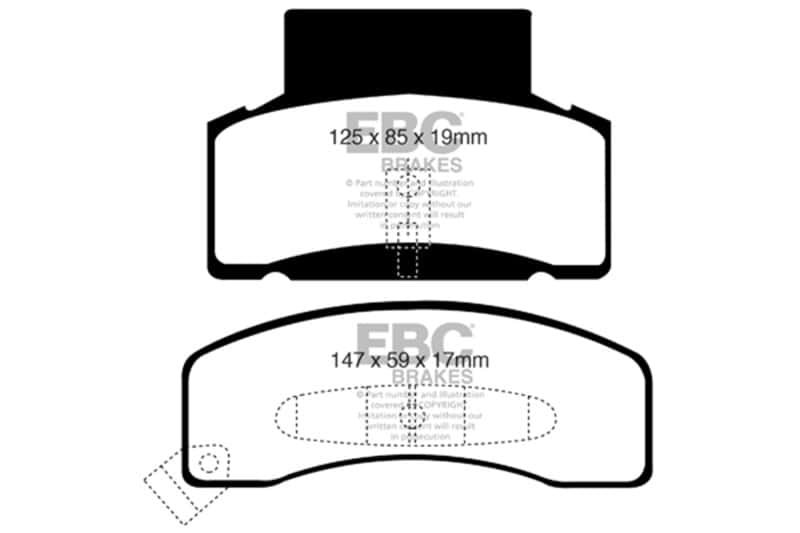 EBC — EBC 92-99 Chevrolet C30 DRW Ultimax2 Front Brake Pads
Disc Brake Pad - view 1