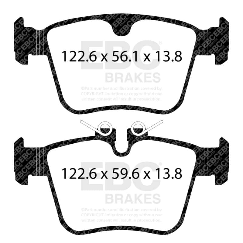 EBC — EBC 2020+ Jaguar I-Pace Electric Redstuff Rear Brake Pads
Disc Brake Pad - view 6