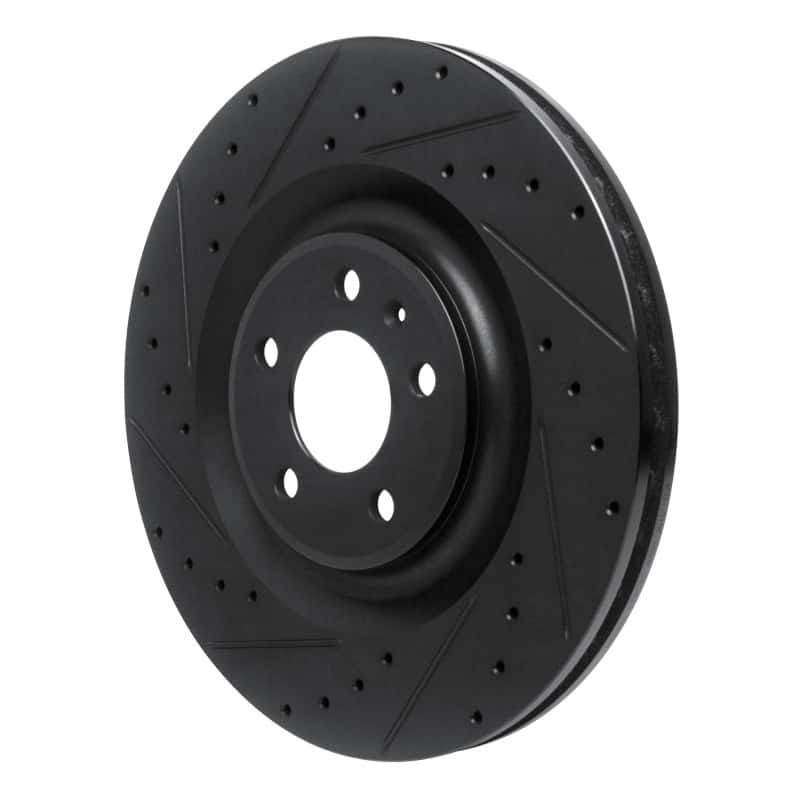 R1 Concepts — R1 2017-2025 Audi Q8 e-Tron Sportback Rear Left Drilled & Slotted Black Brake Rotor
R1 Brake Rotor Drill - view 2