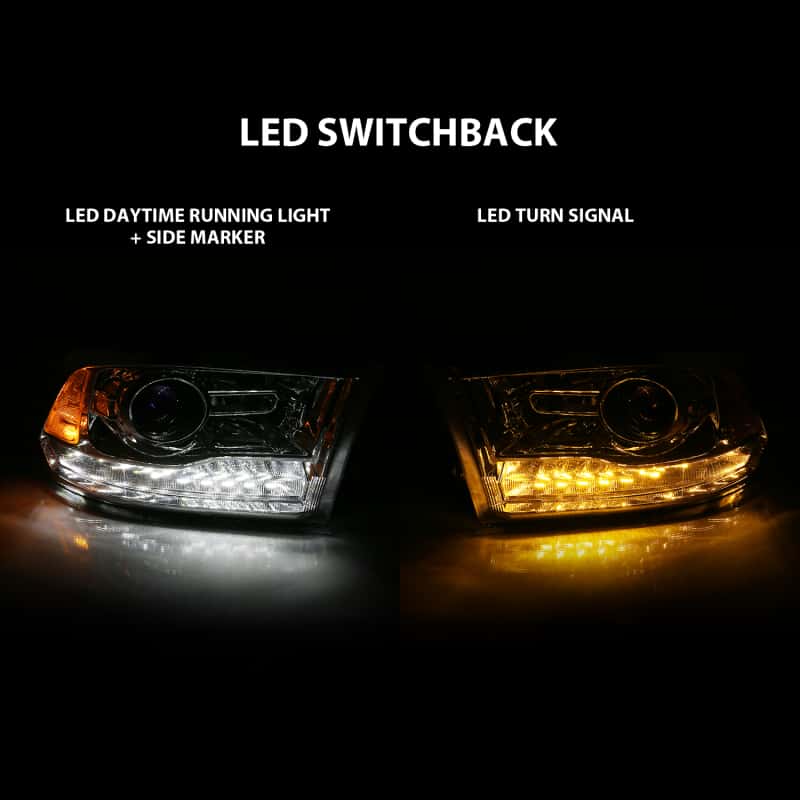 ANZO — ANZO 2009-2018 Dodge Ram 1500 Projector Plank Style Switchback H.L Halo Chrome Amber (OE Style)
Projector Headlights
Head Light Set - view 6