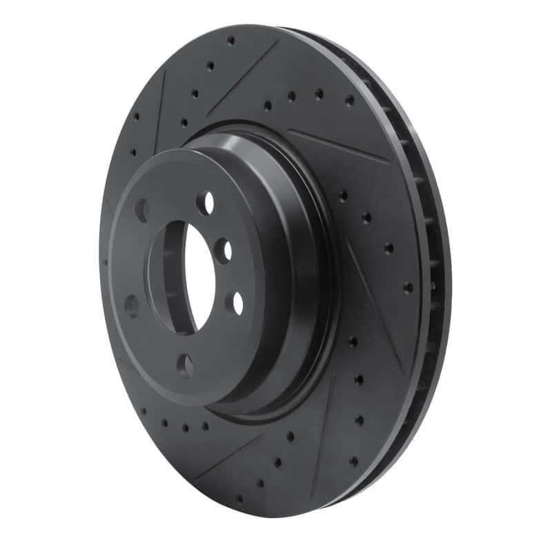R1 Concepts — R1 02-08 BMW 745LI Front Left Drilled & Slotted Black Brake Rotor
R1 Brake Rotor Drill - view 2