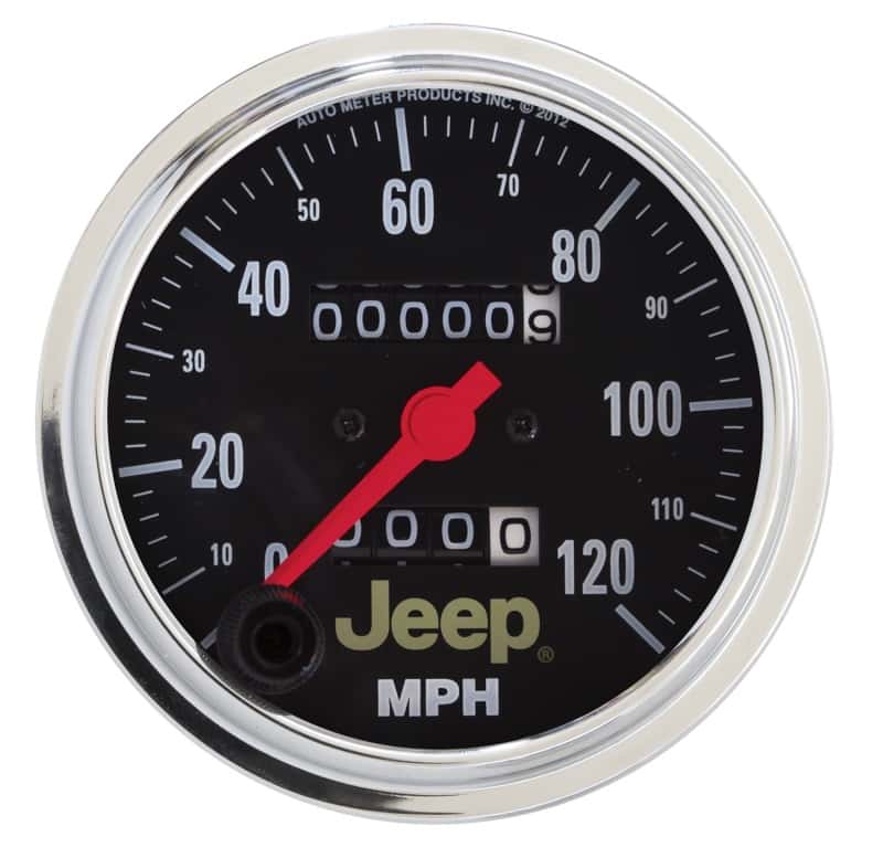 AutoMeter — Autometer Jeep 85.7mm In-Dash 120 MPH Mechanical Speedometer Gauge
3-3/8" JEEP SPEEDO, - view 1