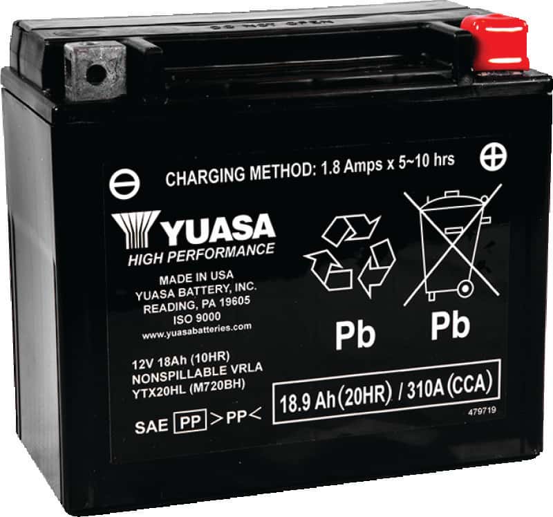 Yuasa Battery — Yuasa YTX20HL Maintenance Free AGM 12-Volt Battery - view 1