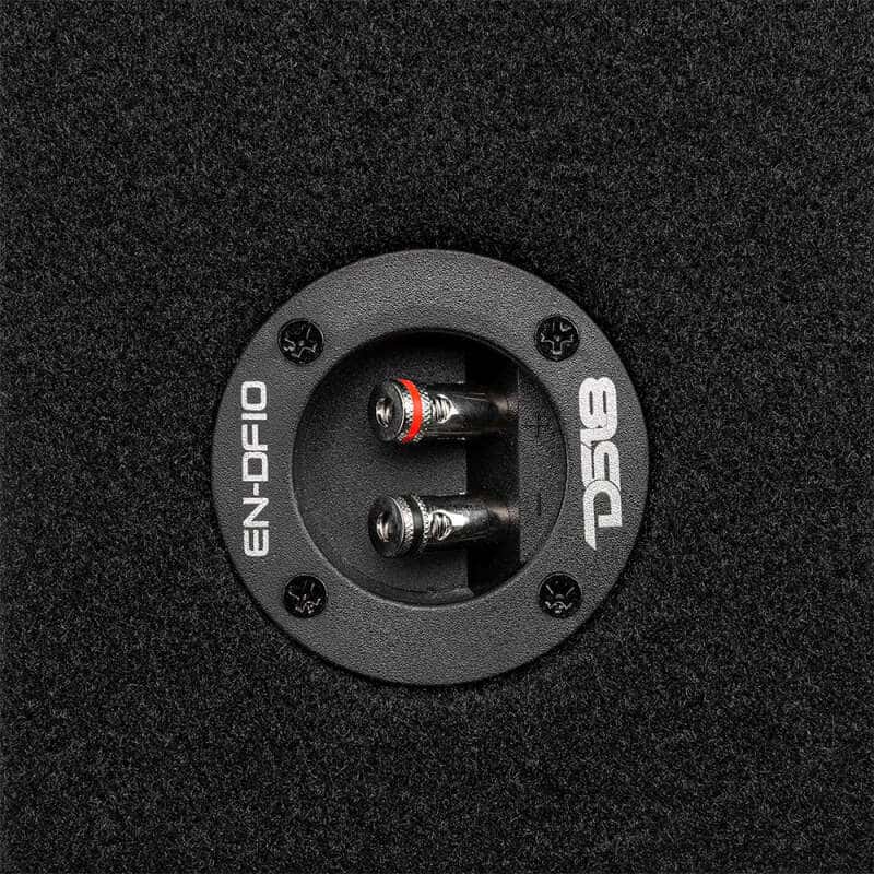 DS18 — DS18 Single 10in Shallow Subwoofer and Enclosure 300 Watts RMS Downfiring Sealed Black Carpet - view 3