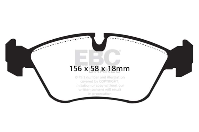 EBC — EBC 93-97 Volvo 850 2.3 Turbo Ultimax2 Front Brake Pads
Disc Brake Pad - view 1