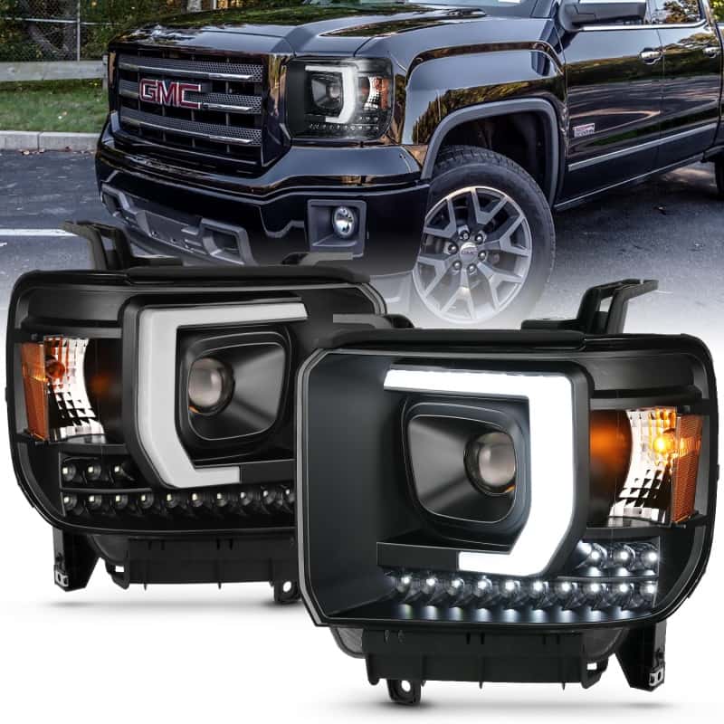 ANZO — ANZO 2014-2015 GMC Sierra 1500HD Projector Plank Style Headlight Black W/ DRL
Head Light Set
HdLtSet - view 1