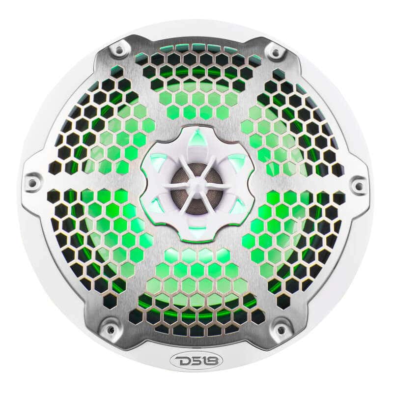 DS18 — DS18 NXL-M Series Speaker w/ RGB LED Lights 8in 2-Way 125 Watts RMS 4 ohm White w/ Cover - view 2