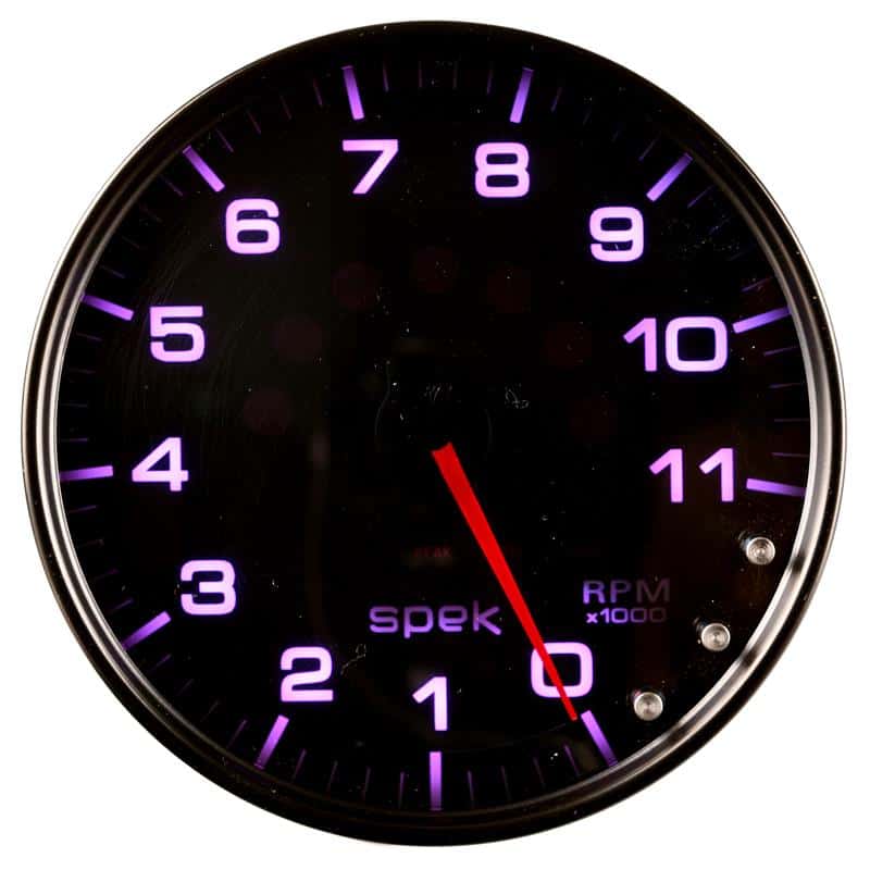 AutoMeter — Autometer Spek-Pro Gauge Tachometer 5in 11K Rpm W/Shift Light & Peak Mem Black/Smoke/Black
GA 5" 11KRPM BSB SPK - view 3