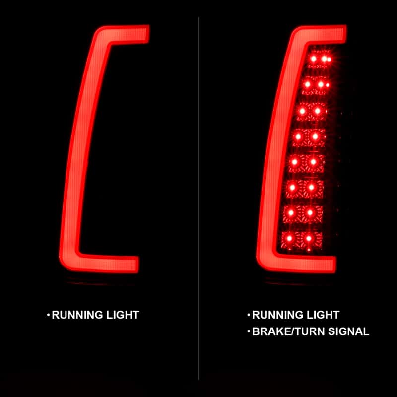 ANZO — ANZO 1999-2000 Cadillac Escalade LED Taillights Black Housing Smoke Lens Pair - view 10