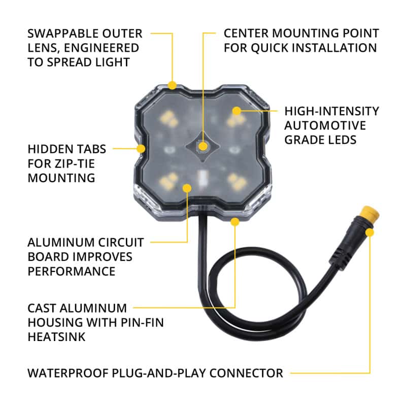 Diode Dynamics — Diode Dynamics Stage Series SXS Rock Light Installer Kit - White Diffused M8 (8-pack) - view 4