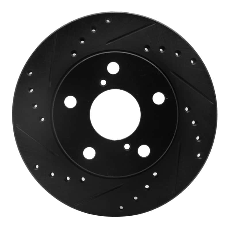 R1 Concepts — R1 91-95 Toyota MR2 Front Left Drilled & Slotted Black Brake Rotor
R1 Brake Rotor Drill - view 1