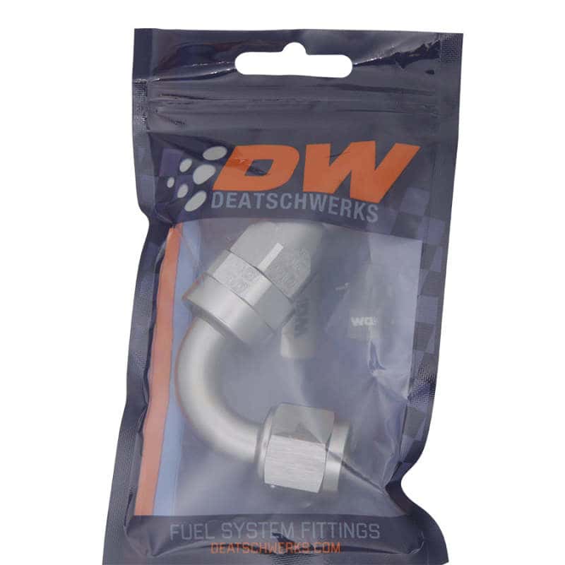 DeatschWerks — DeatschWerks 8AN Female Flare Swivel 120-degree Hose End - PTFE - view 1