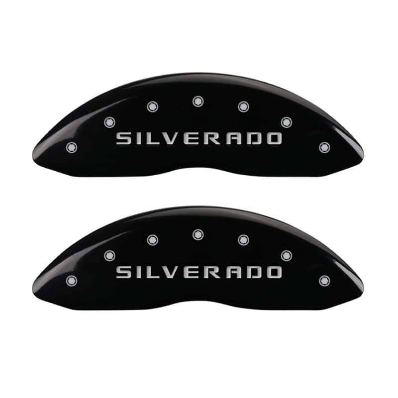 MGP — MGP Front set 2 Caliper Covers Engraved Front Silverado Black finish silver ch
Caliper Covers - view 1