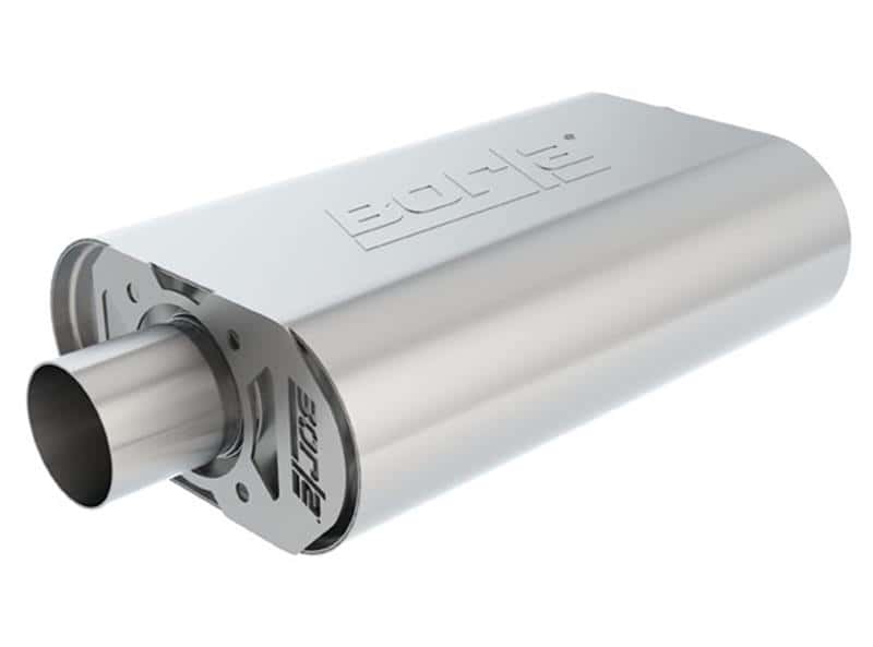 Borla — Borla CrateMuffler BBC 396/402/427 ATAK 2.5 inch ID Offset/Center 14in x 4.35in x 9in Oval Muffler
CrateMuffler - view 2