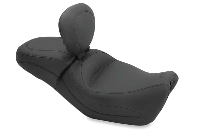 Mustang Motorcycle — Mustang 15-21 Harley Street Standard Touring 1PC Seat w/Driver Backrest - Black - view 1
