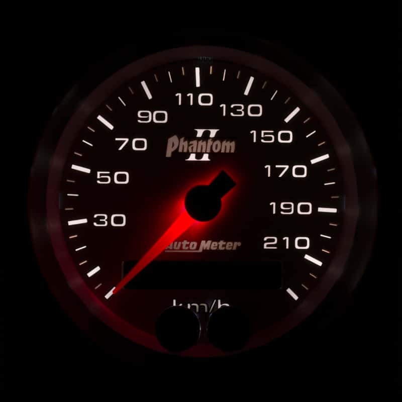 AutoMeter — Autometer Phantom II 3-3/8in 0-225KM/H (GPS) Speedometer Gauge
3-3/8" SPEEDO, 225 k - view 2