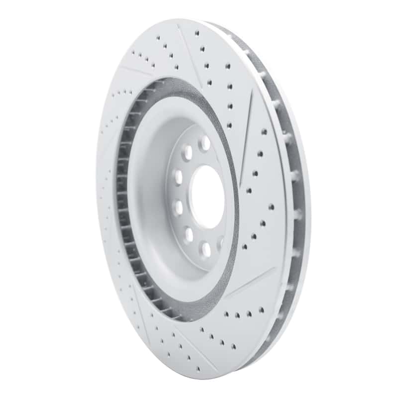 R1 Concepts — R1 12-21 Tesla Model X Rear Left Drilled & Slotted Geo-Carbon Rotor - view 4