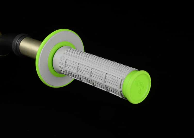 Renthal — Renthal MX Dual Compound Grips Tapered 1/2 Waffle - Grey/ Green - view 1