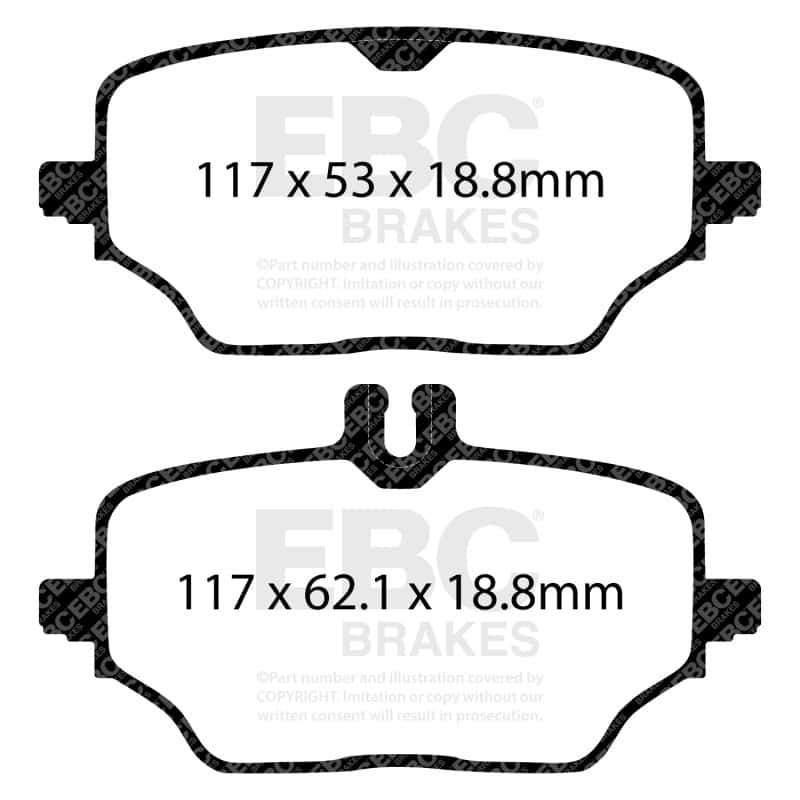 EBC — EBC 2020+ Mercedes-Benz GLE350 (SUV)(W167) Yellowstuff Rear Brake Pads
Disc Brake Pad - view 5