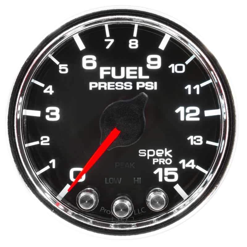 AutoMeter — Autometer Spek-Pro Gauge Fuel Press 2 1/16in 15psi Stepper Motor W/Peak & Warn Blk/Chrm
GA 2" FP 15 BCC SPEK - view 5