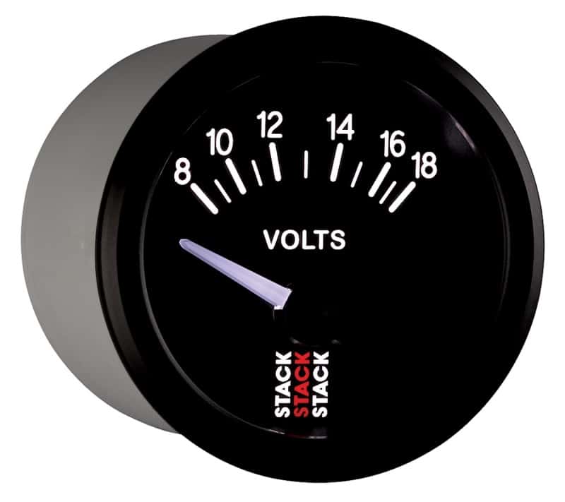 AutoMeter — Autometer Stack Instruments 52mm 8-18V Electric Battery Voltage Gauge - Black
Ga Volt Elec Blk 18v - view 6