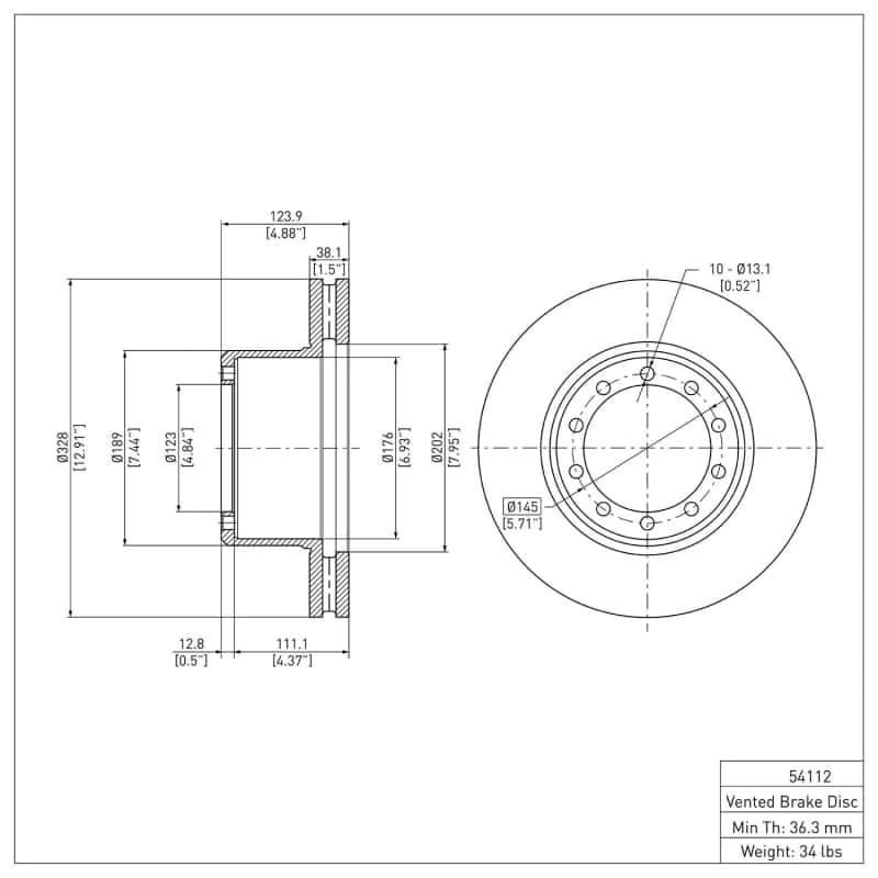 DFC — DFC 88-97 Chevrolet W4500 TILTMASTER (w/Front Disc Brakes) Front GeoSPEC Coated Rotor
DFC Brake Rotor - view 6