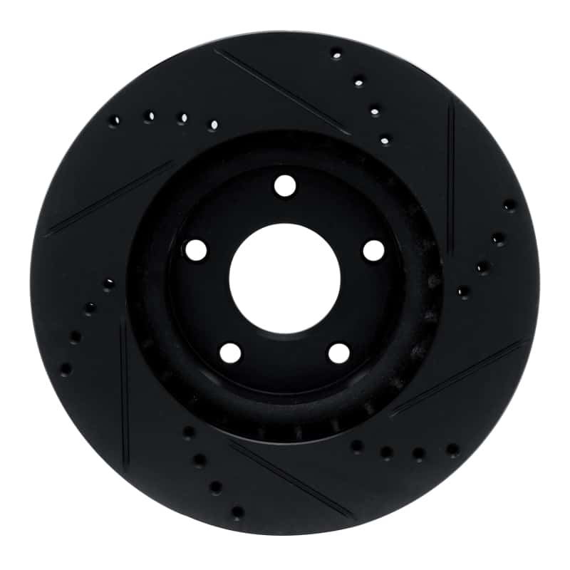 R1 Concepts — R1 10-14 Renault SAFRANE (Mexico) Front Left Drilled & Slotted Black Brake Rotor
R1 Brake Rotor Drill - view 5