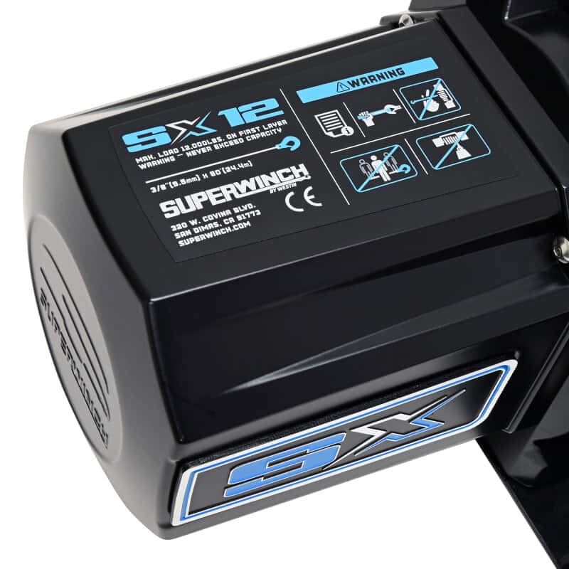 Superwinch — Superwinch 12000 LBS 12V DC 3/8in x 80ft Synthetic Rope SX12SR Winch - Semi Gloss Black
Winch - view 4