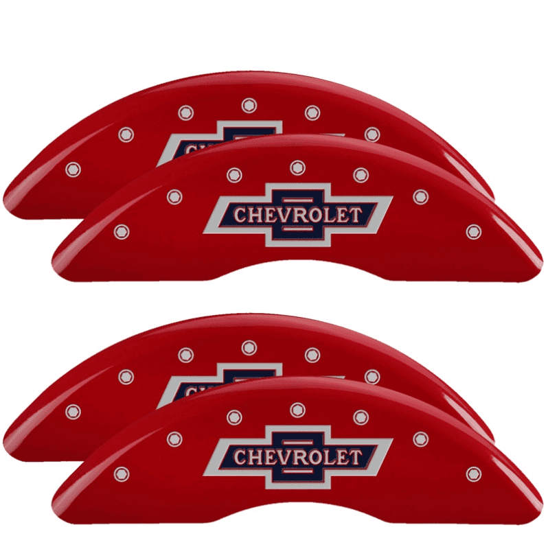 MGP — MGP 4 Caliper Covers Engraved F & R 100th Anniv Red Finish Silver Char 2019 Chevy Silverado 3500 HD
Caliper Covers - view 2