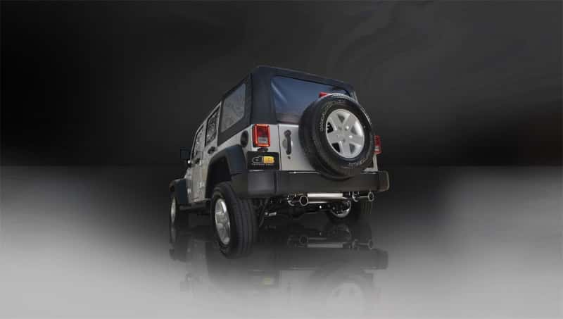 CORSA Performance — Corsa 2007-2011 Jeep Wrangler 3.8L/12-14 Wrangler 3.6L Polished Sport Axle-Back Exhaust
Exhaust - view 5