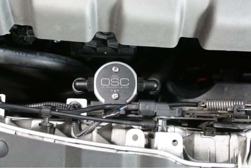 J&L — J&L 13-18 Ford Focus ST Front Oil Separator 3.0 - Clear Anodized
Oil Separator - view 1