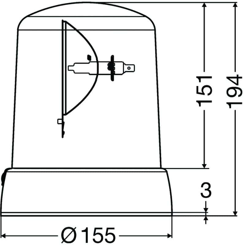Hella — Hella KL 7000 Series 24V Amber Fixed Rotating Beacon - view 6