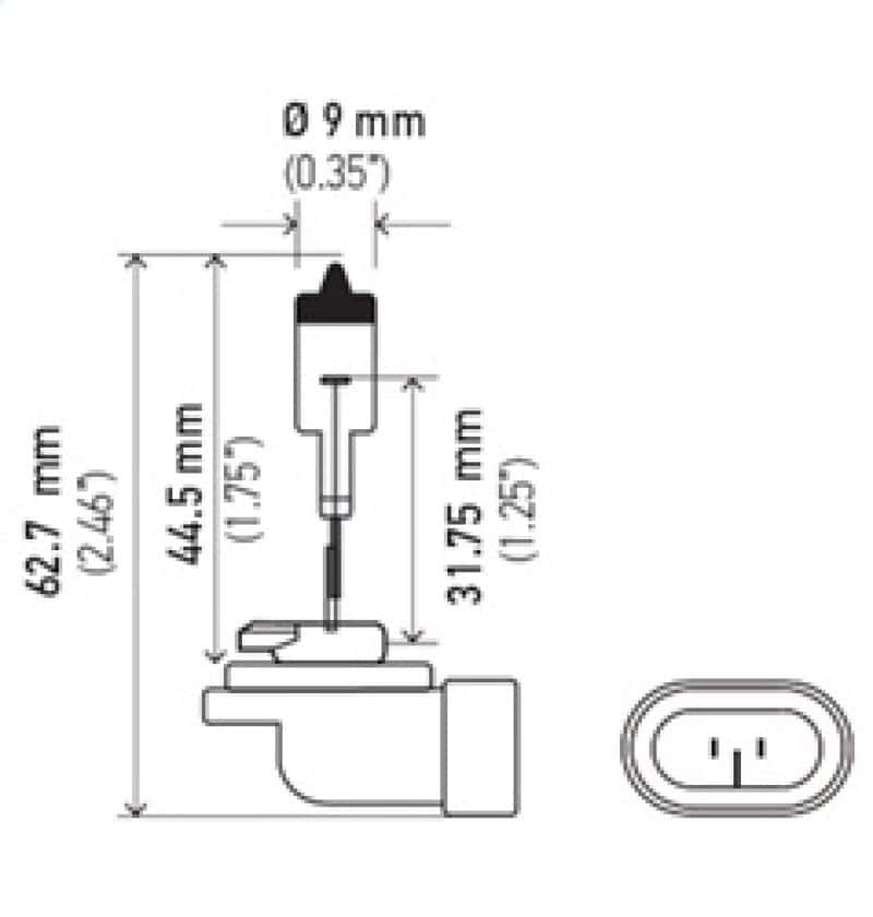 Hella — Hella Bulb 881 12V 27W Pgj13 T325
881 Halogen Bulb - view 6