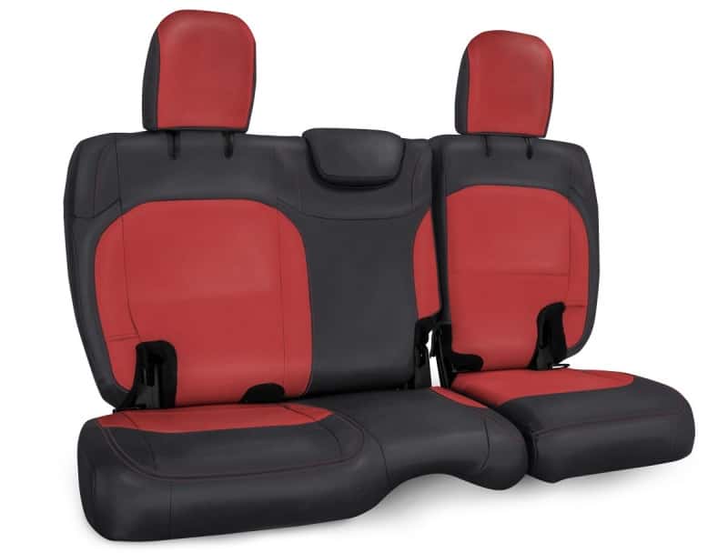 PRP Seats — PRP 2018+ Jeep Wrangler JLU/4 door Rear Bench Cover with Cloth Interior - Black/Red
Seat Covers - view 1