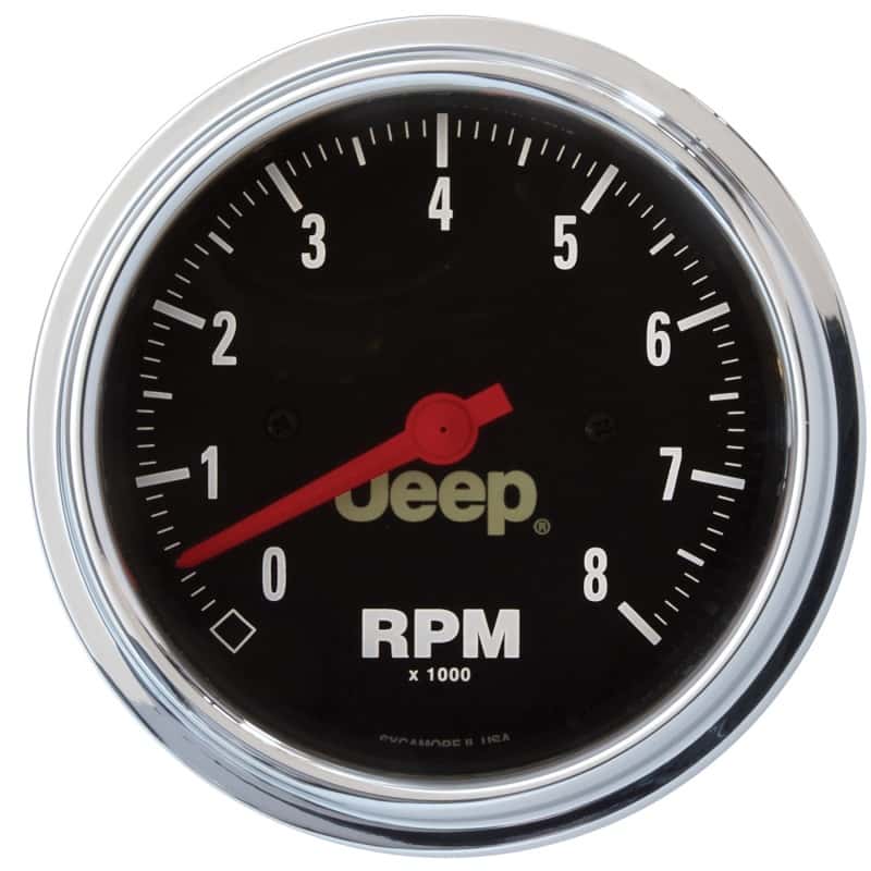 AutoMeter — Autometer Jeep 85.7mm In-Dash 8000 RPM Tachometer Gauge
3-3/8" JEEP TACH, 8, - view 1