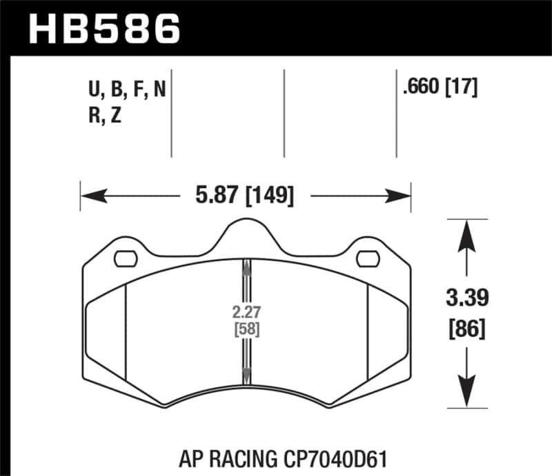 Hawk Performance — Hawk AP Racing CP7040 DTC-70 Race Brake Pads
Disc Brake Pad - view 3