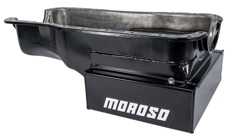 Moroso — Moroso Ford 351W (w/Front Sump) Kicked Out Road Race Baffled 9qt 8in Steel Oil Pan - view 5