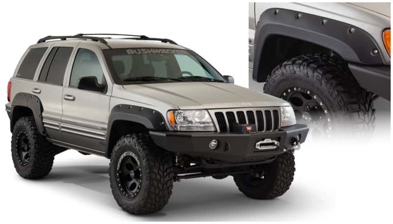 Bushwacker — Bushwacker 99-04 Jeep Grand Cherokee Cutout Style Flares 4pc - Black
FF Jeep Cutout 4Pc - view 1