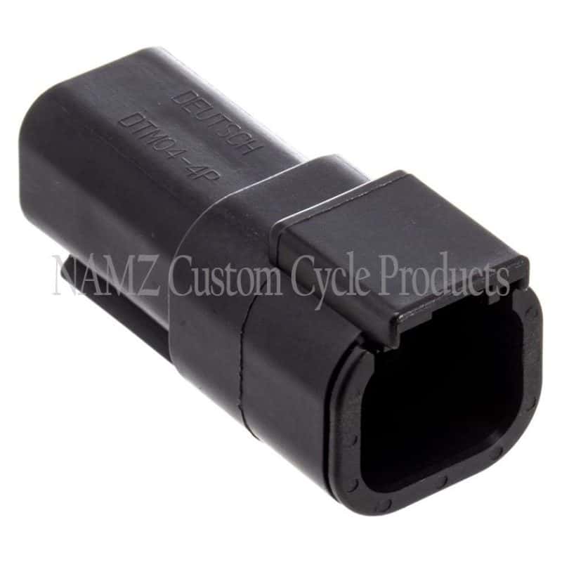 NAMZ — NAMZ Deutsch DTM 4-Position Receptacle w/4 Stamped Terminals & Wedgelock - Black (HD 74104-98BK) - view 1